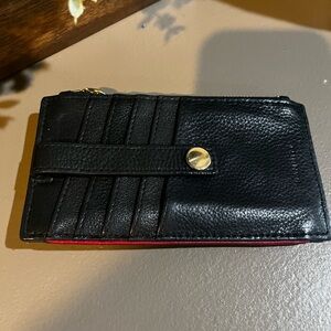 Hammit 210 west wallet black leather with red trim